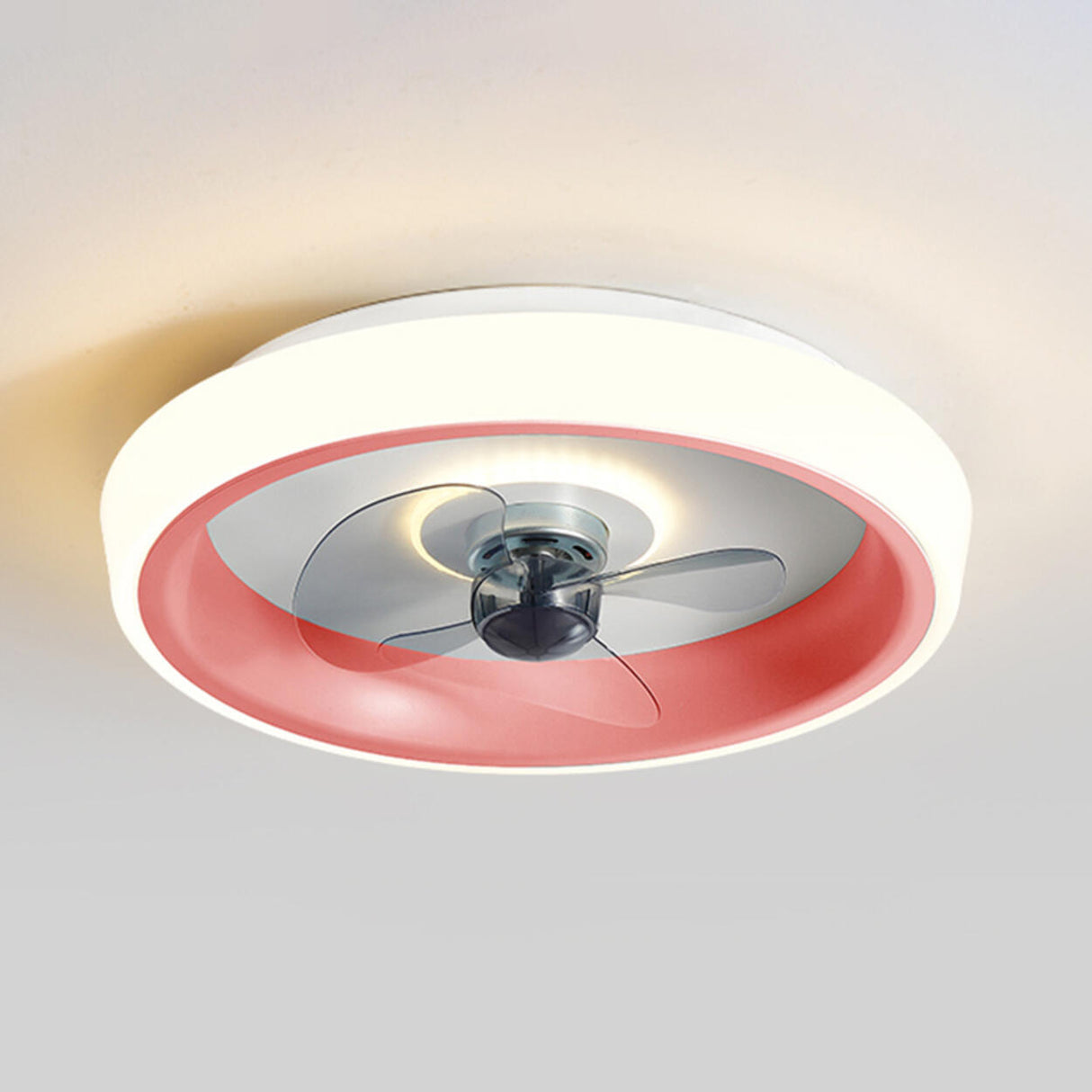 Minimalist Modern Round Flush-Mount Ceiling Fan Light Image - 5