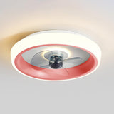 Minimalist Modern Round Flush-Mount Ceiling Fan Light Image - 5