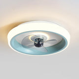 Minimalist Modern Round Flush-Mount Ceiling Fan Light Image - 7