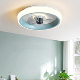 Minimalist Modern Round Flush-Mount Ceiling Fan Light Image - 8