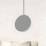 Minimalist Modern Sleek Black Metal Disc Pendant Light Image - 19