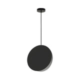 Minimalist Modern Sleek Black Metal Disc Pendant Light Image - 2