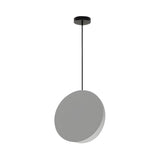 Minimalist Modern Sleek Black Metal Disc Pendant Light Image - 21