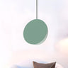 Minimalist Modern Sleek Black Metal Disc Pendant Light Image - 4