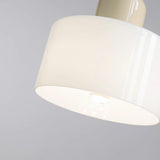 Minimalist Modern White Glass Cylinder Pendant Light Image - 11