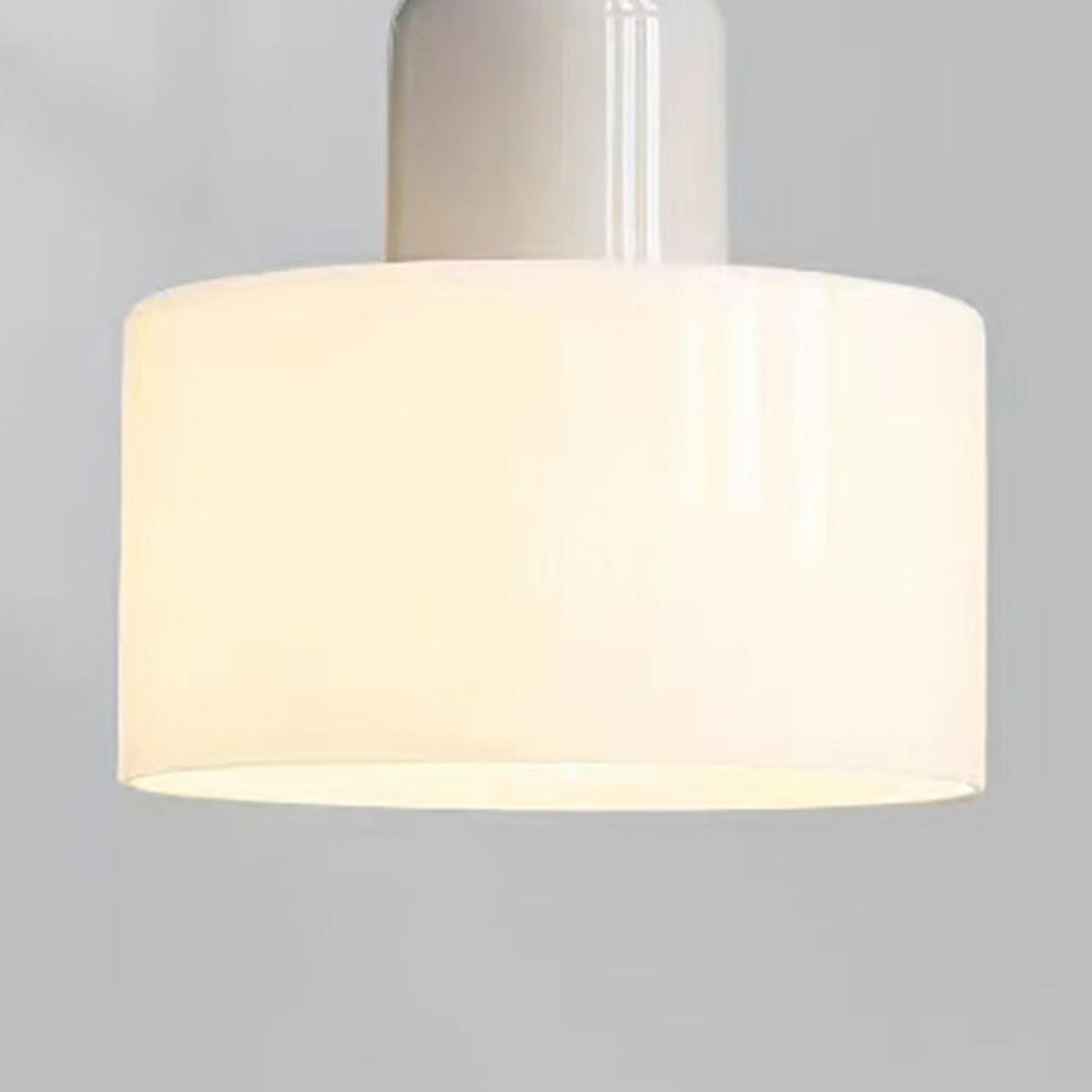 Minimalist Modern White Glass Cylinder Pendant Light Image - 12