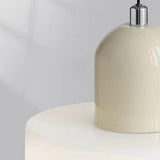 Minimalist Modern White Glass Cylinder Pendant Light Image - 13