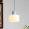 Minimalist Modern White Glass Cylinder Pendant Light Image - 2