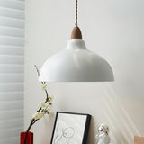 Minimalist Modern White Iron Dome Living Room Pendant Light Image - 1