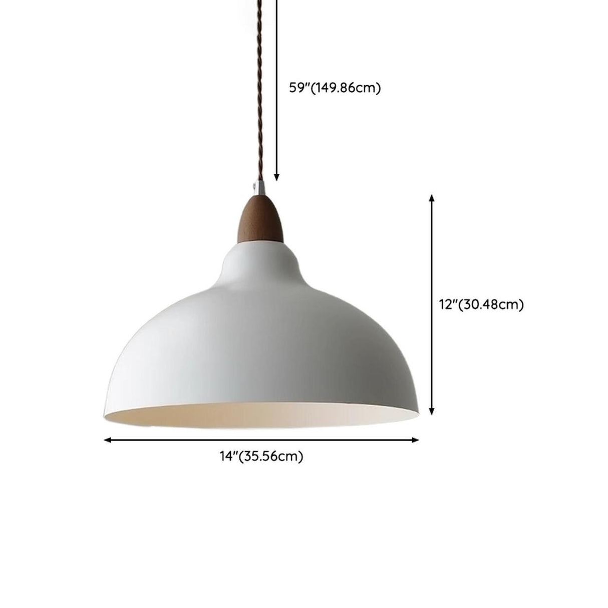 Minimalist Modern White Iron Dome Living Room Pendant Light 