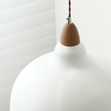 Minimalist Modern White Iron Dome Living Room Pendant Light Image - 7