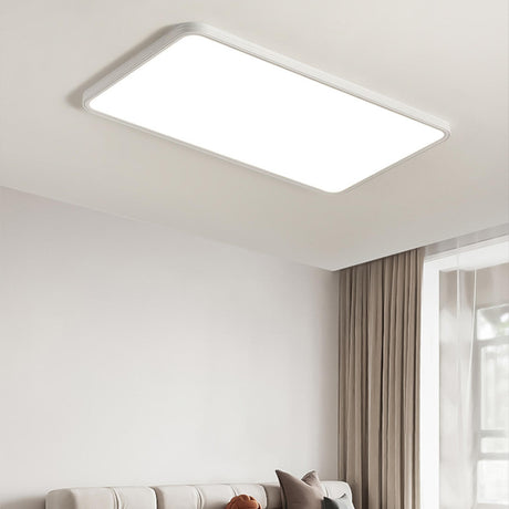 Minimalist Modern White Rectangle Flush Mount Light Image - 1