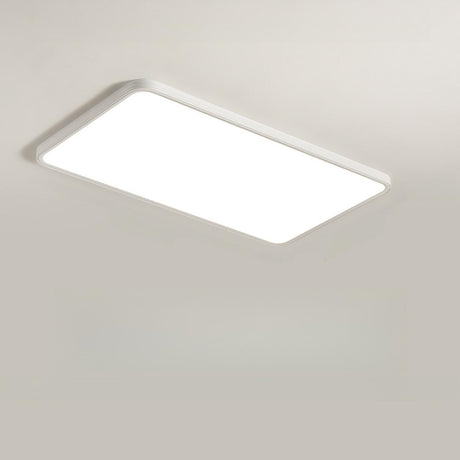 Minimalist Modern White Rectangle Flush Mount Light Image - 2