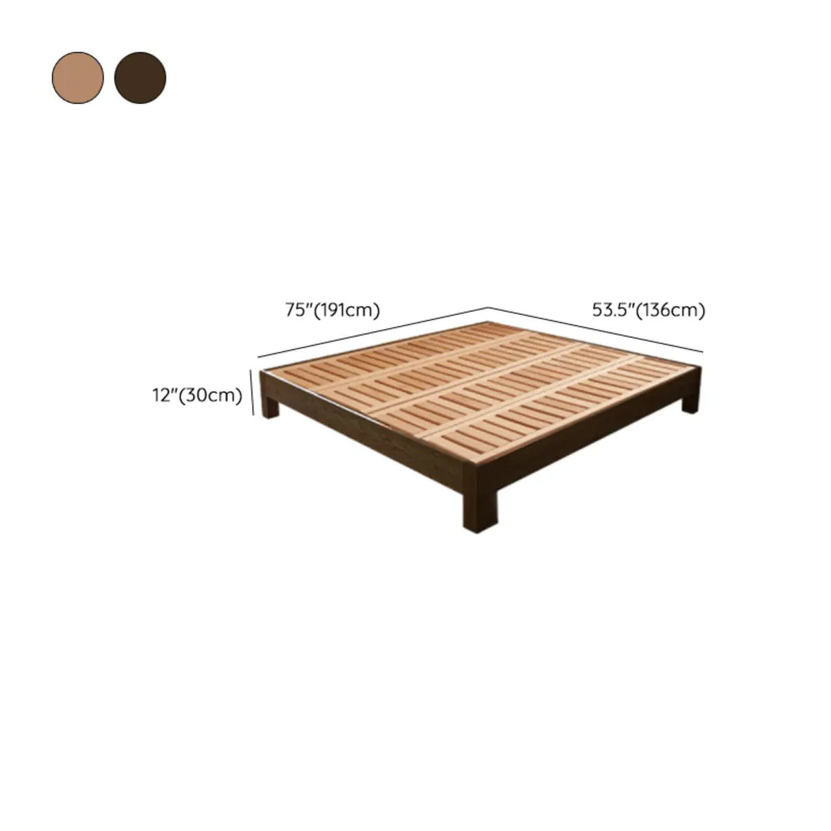 Minimalist Modern Wood Brown Queen Panel Bed Frame 