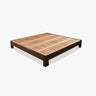 Minimalist Modern Wood Brown Queen Panel Bed Frame Image - 2