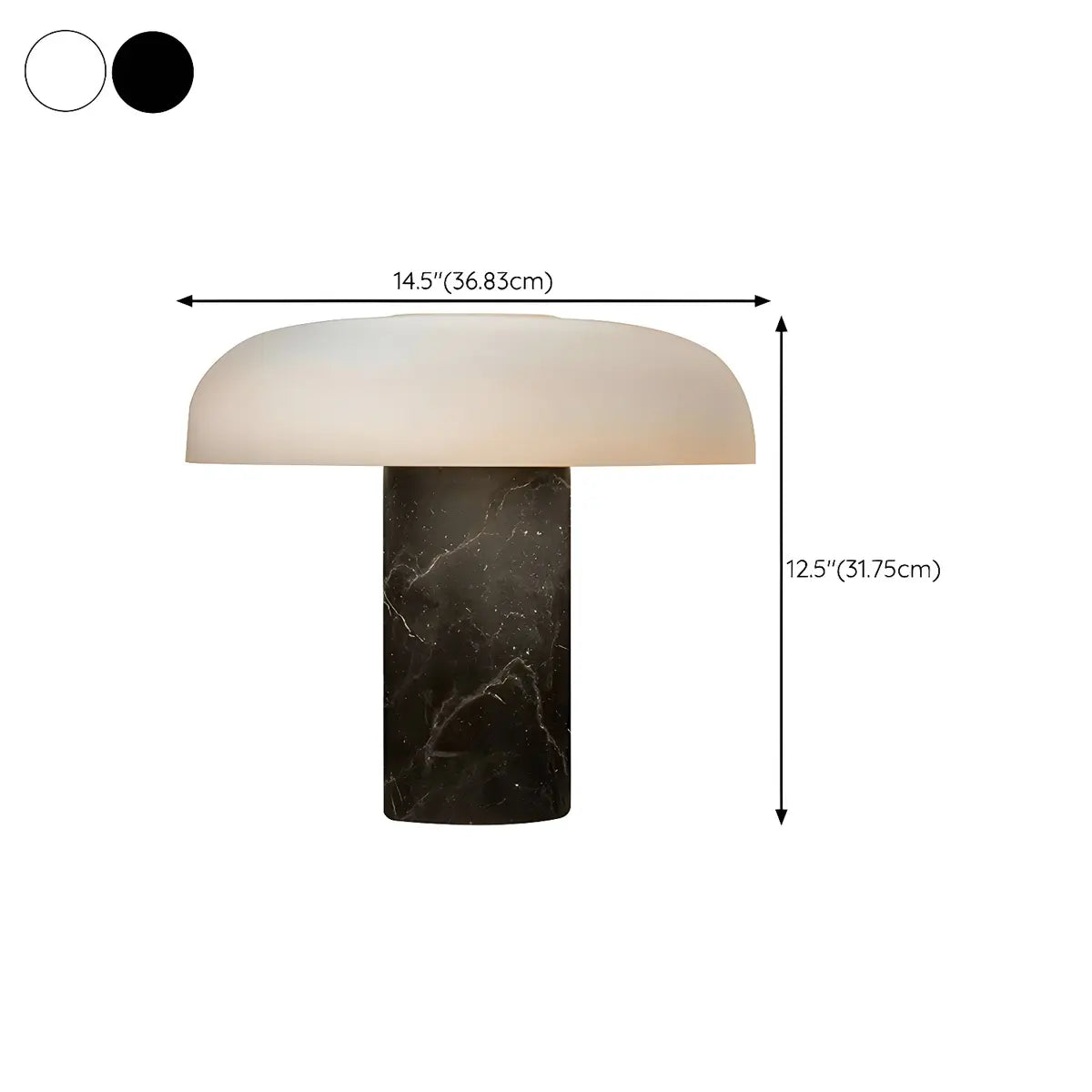 Minimalist Mushroom Black Marble Bedroom Table Lamp 