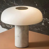 Minimalist Mushroom Black Marble Bedroom Table Lamp Image - 2