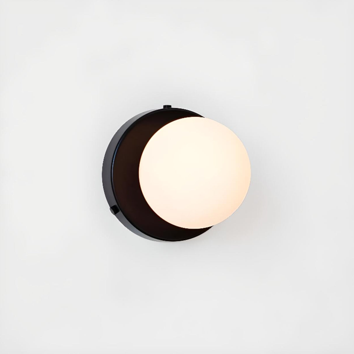 Minimalist Opal Glass Round Green LED Wall Sconce Image - 9