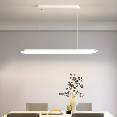 Minimalist Oval LED Adjustable Island Pendant Light Image - 1