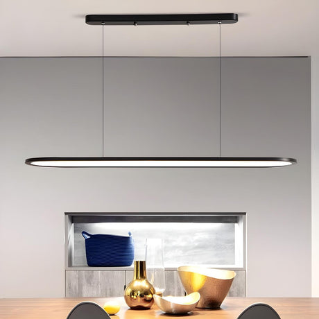 Minimalist Oval LED Adjustable Island Pendant Light Image - 2