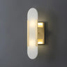 Minimalist Oval Marble Alabaster White Wall Sconce Image - 6