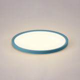 Minimalist Pink Circular LED Flush Mount Ceiling Light Image - 11