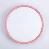 Minimalist Pink Circular LED Flush Mount Ceiling Light Image - 17