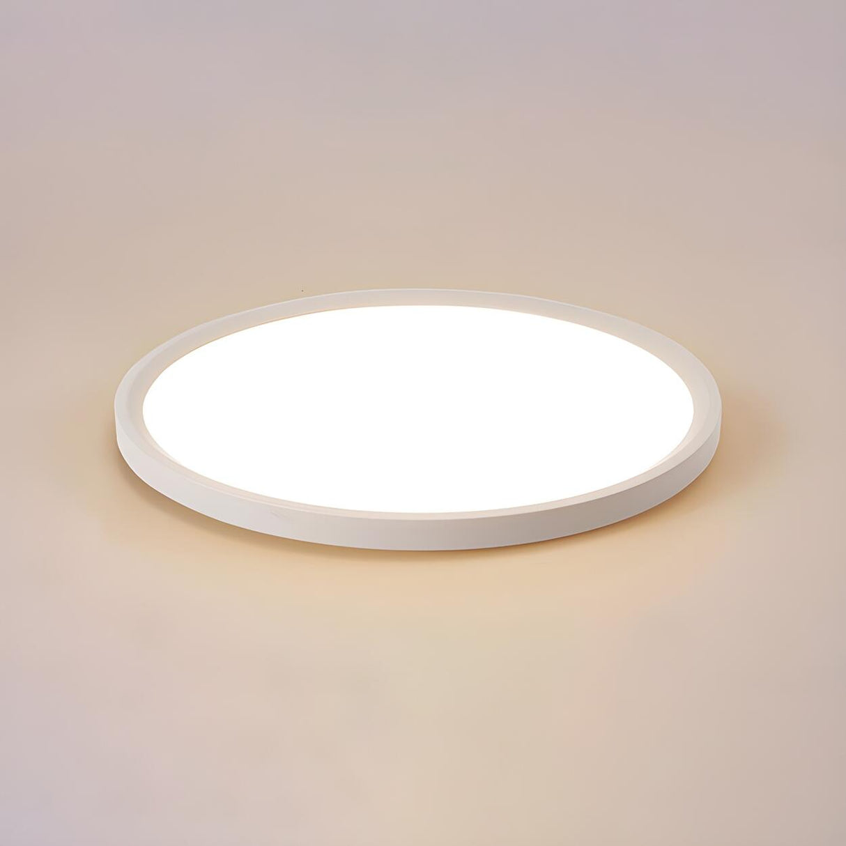 Minimalist Pink Circular LED Flush Mount Ceiling Light Image - 8