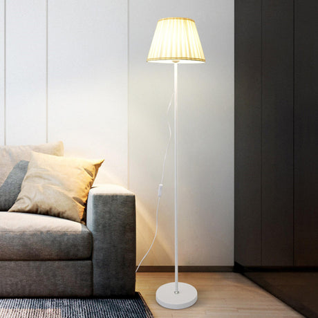 Minimalist Pleated Shade Metal Modern Floor Lamp Image - 1