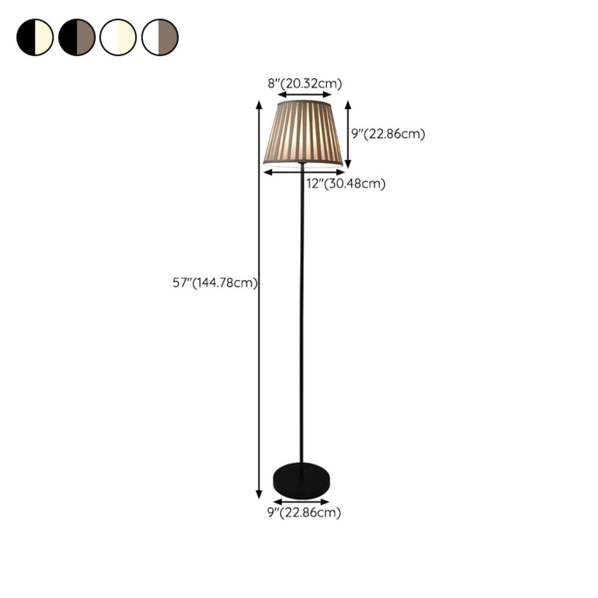 Minimalist Pleated Shade Metal Modern Floor Lamp 