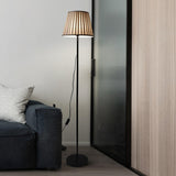 Minimalist Pleated Shade Metal Modern Floor Lamp Image - 4