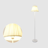 Minimalist Pleated Shade Metal Modern Floor Lamp Image - 7