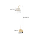 Minimalist Rattan Dome Shade Beige LED Floor Lamp #size