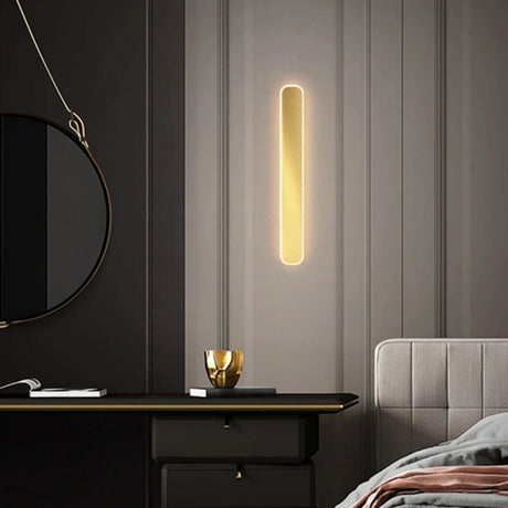 Minimalist Recessed Gold LED Vanity Wall Light Image - 1