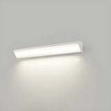 Minimalist Rectangle Metal LED Outdoor Wall Light White Image - 12