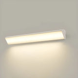 Minimalist Rectangle Metal LED Outdoor Wall Light White Image - 13