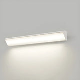 Minimalist Rectangle Metal LED Outdoor Wall Light White Image - 19