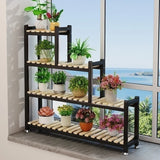 Minimalist Rectangle Wood Crate Plant Stands White Image - 5