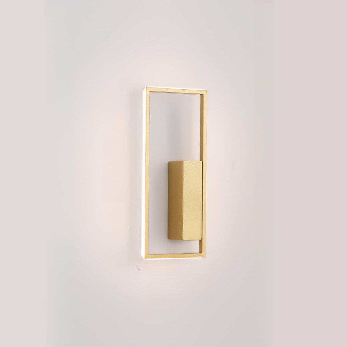 Minimalist Rectangular Black Frame LED Wall Sconce Image - 10