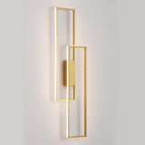 Minimalist Rectangular Black Frame LED Wall Sconce Image - 11