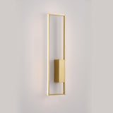 Minimalist Rectangular Black Frame LED Wall Sconce Image - 12