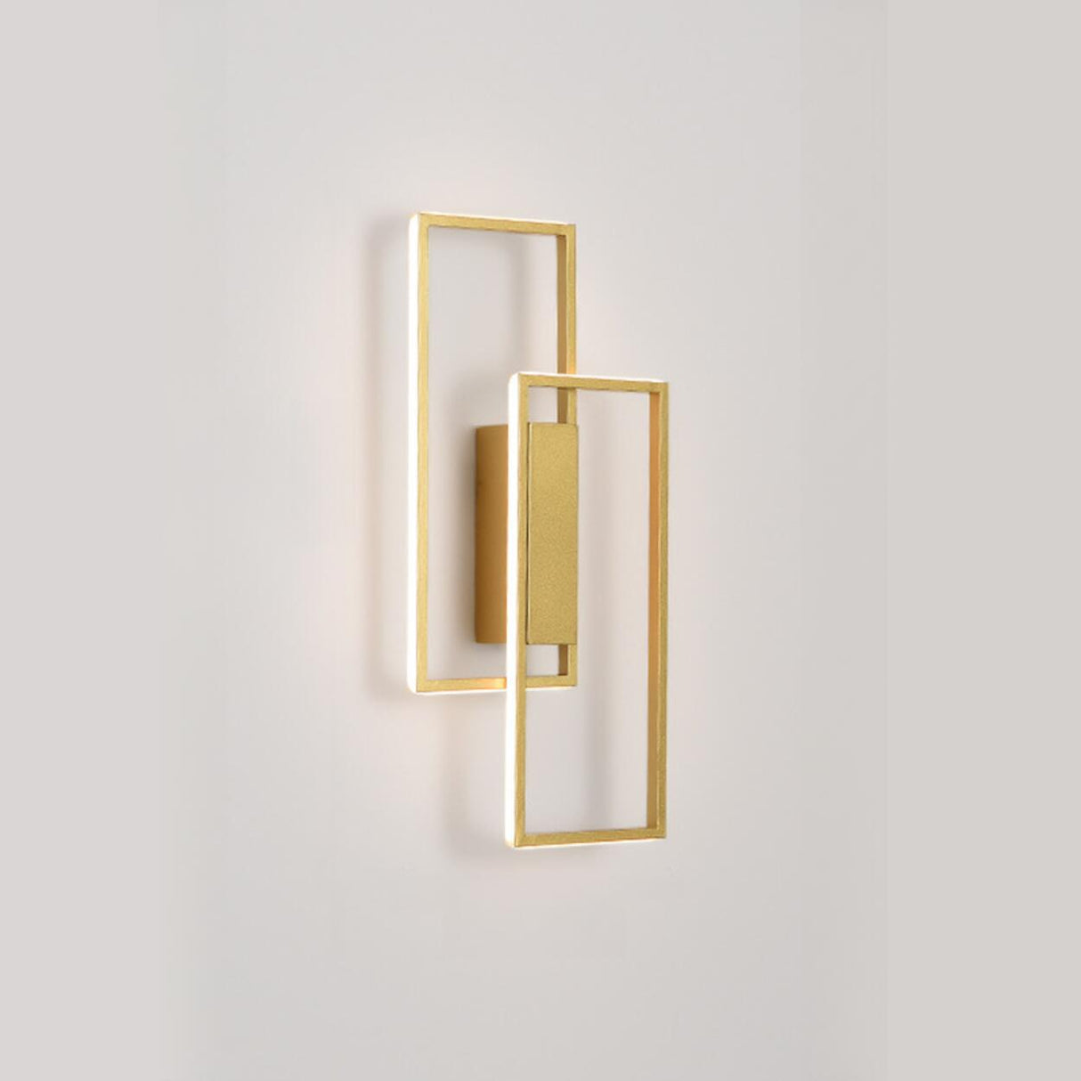 Minimalist Rectangular Black Frame LED Wall Sconce Image - 13