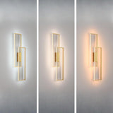 Minimalist Rectangular Black Frame LED Wall Sconce Image - 19