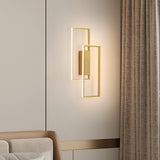 Minimalist Rectangular Black Frame LED Wall Sconce Image - 2