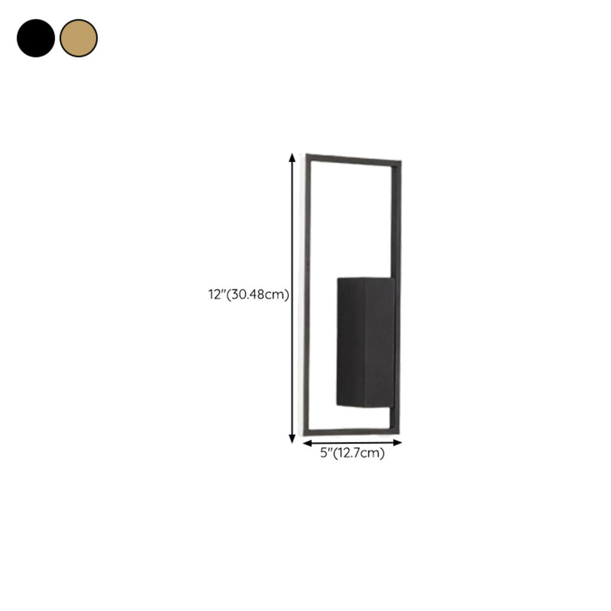 Minimalist Rectangular Black Frame LED Wall Sconce Image - 23