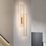 Minimalist Rectangular Black Frame LED Wall Sconce Image - 4