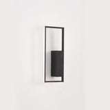 Minimalist Rectangular Black Frame LED Wall Sconce Image - 6