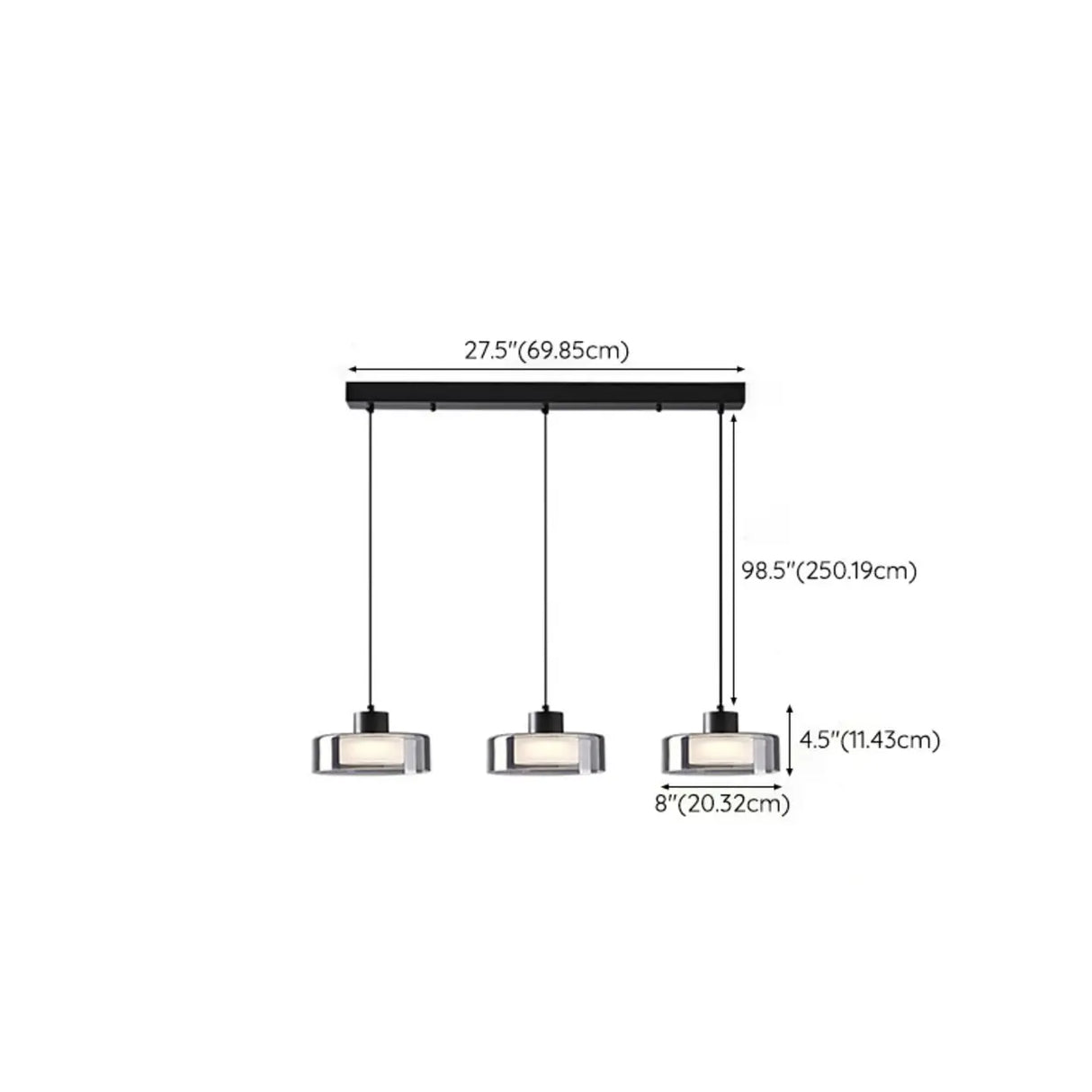 Minimalist Rectangular Glass Bedroom Pendant Light Image - 13