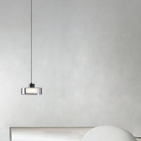 Minimalist Rectangular Glass Bedroom Pendant Light Image - 2