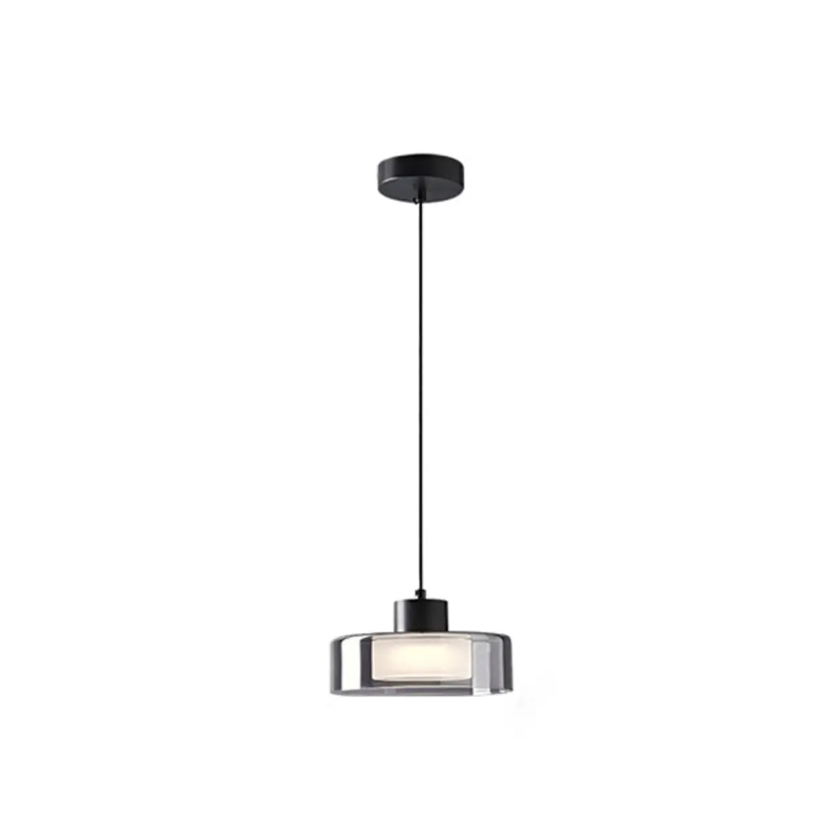 Minimalist Rectangular Glass Bedroom Pendant Light Image - 6